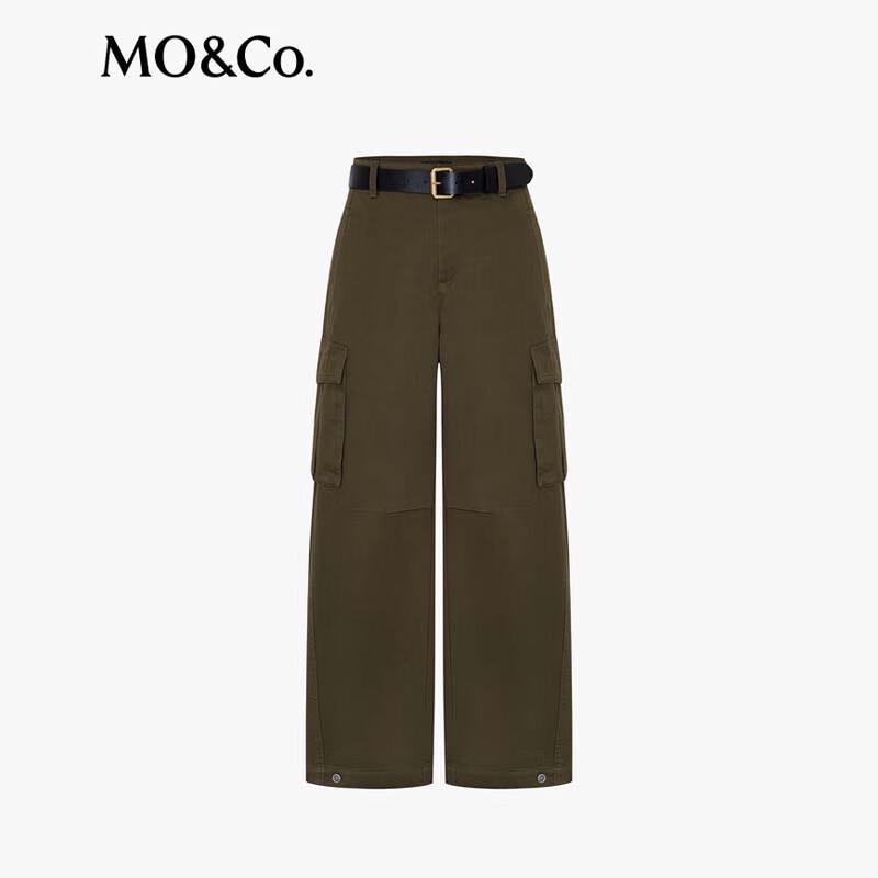 MO&Co. Women's Combed Cotton Drawstring Cargo Pants