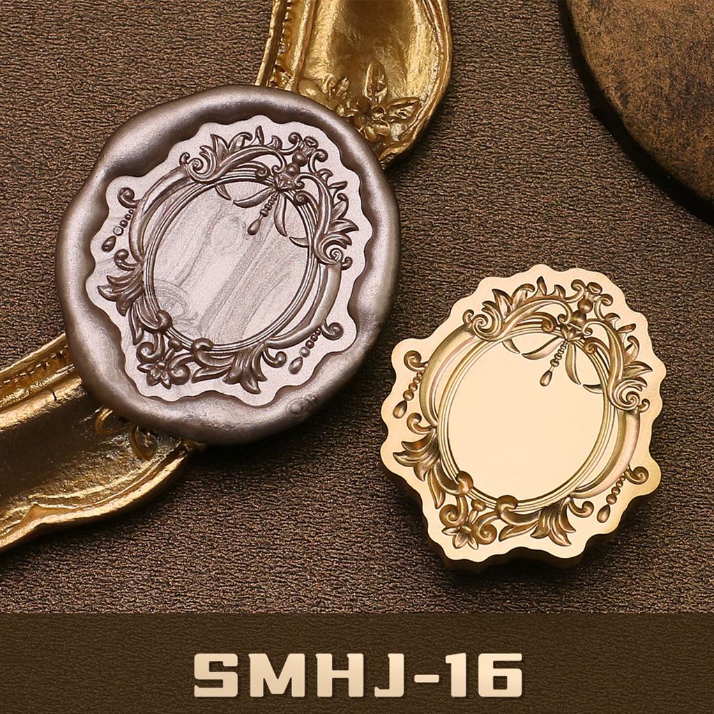Solid Brass Wax Seal Stamp Head  3D Embossed Wax Sealing Stamp Flower Frame for Personalizing Stationery