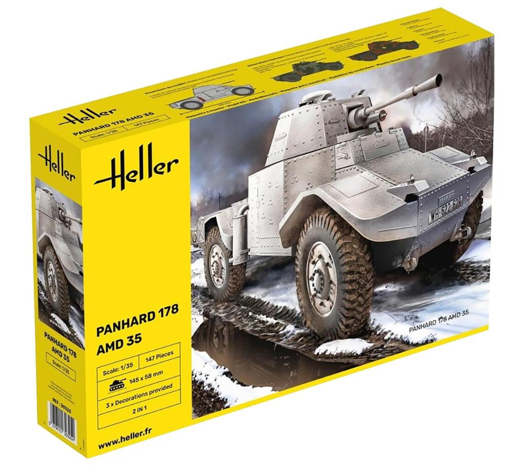 Platz Herrere WW2 France Panhard 178 AMD35 Wheeled Armored Vehicle Plastic Model HE30325 1/35