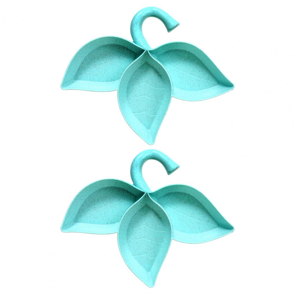 

Тарелка с отделениями в форме листа, корейская тарелка для барбекю, набор из 2 формованных тарелок для соуса, контейнер в форме листа