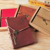 Retro Faux Leather Notebook with Key Binding and Embossed Logo