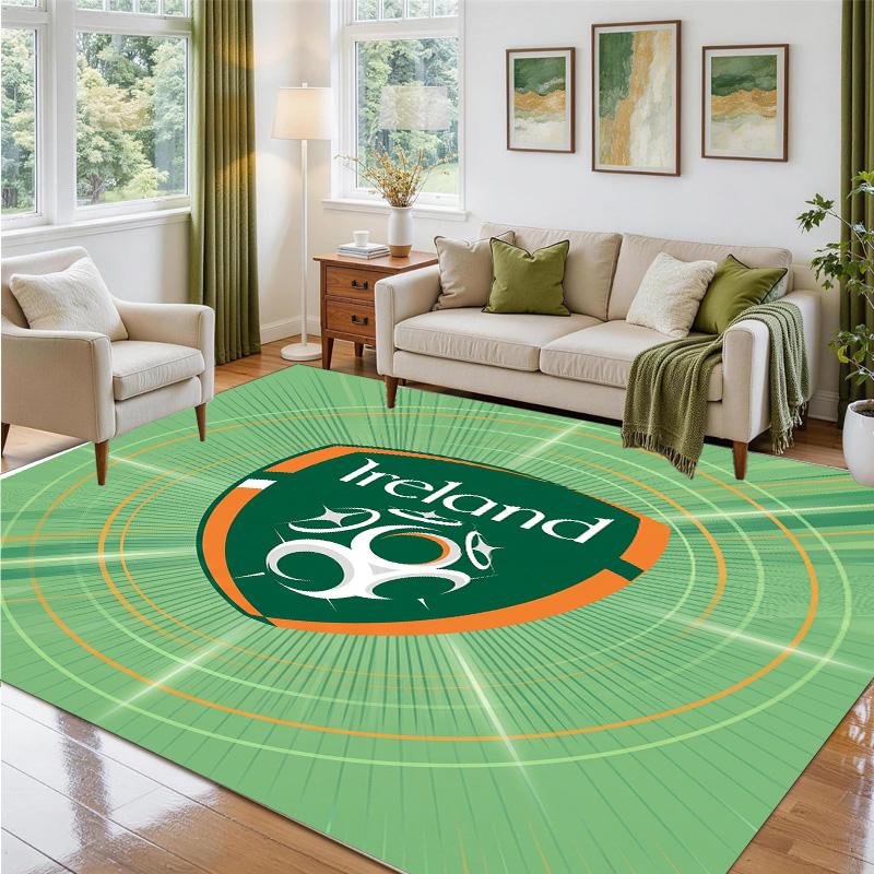 Irland Rugby Design Kristall Samt Teppich Weiche Dekorative Matte für Schlafzimmer Eingang