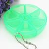 Thuis Ronde Vorm 7 Vakjes Plastic Medicijn Pillendoosje Opbergrek Dispenser Organizer