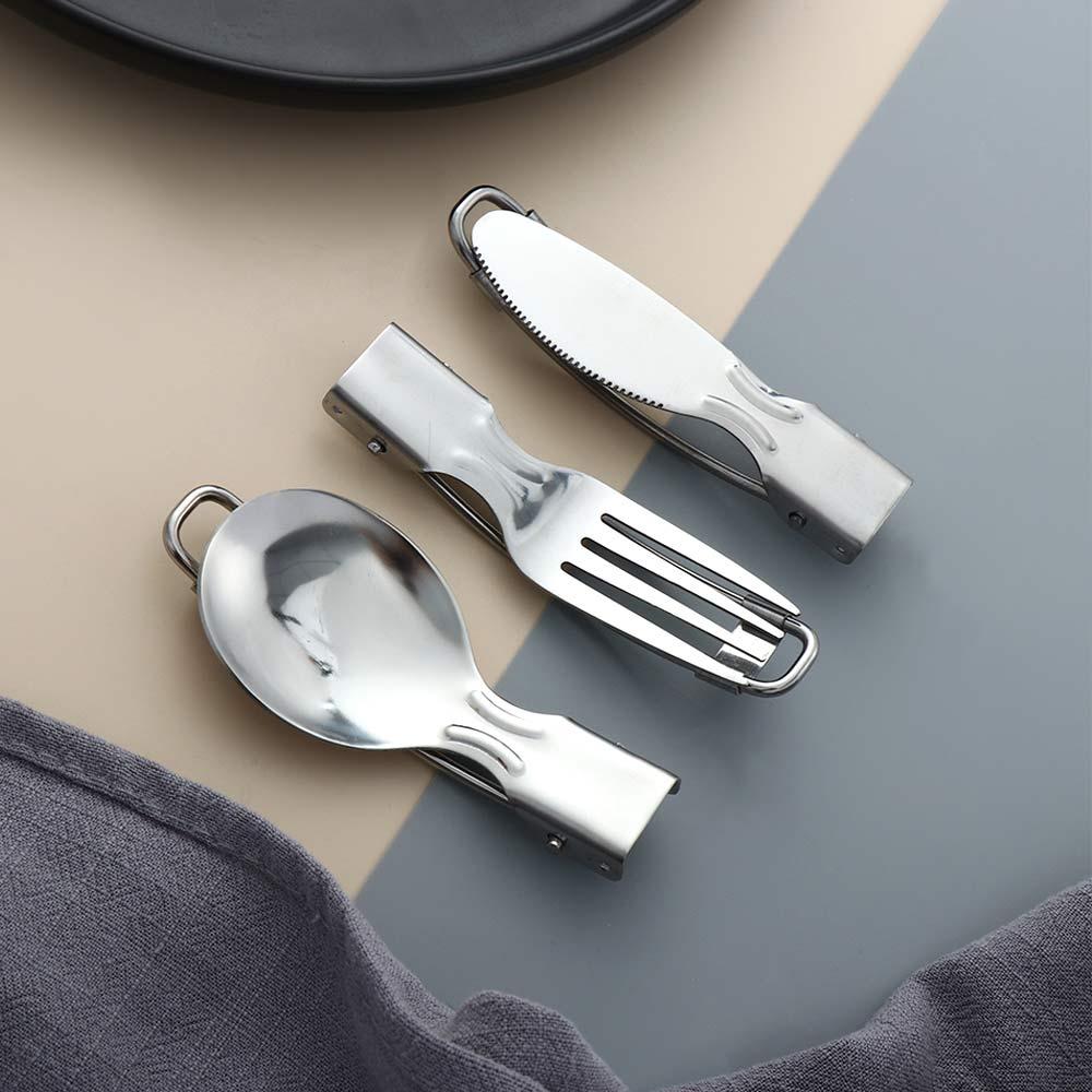 Picnic Travel Tableware Utensils Camping Stainless Steel Cutlery Fork Spoon Spork