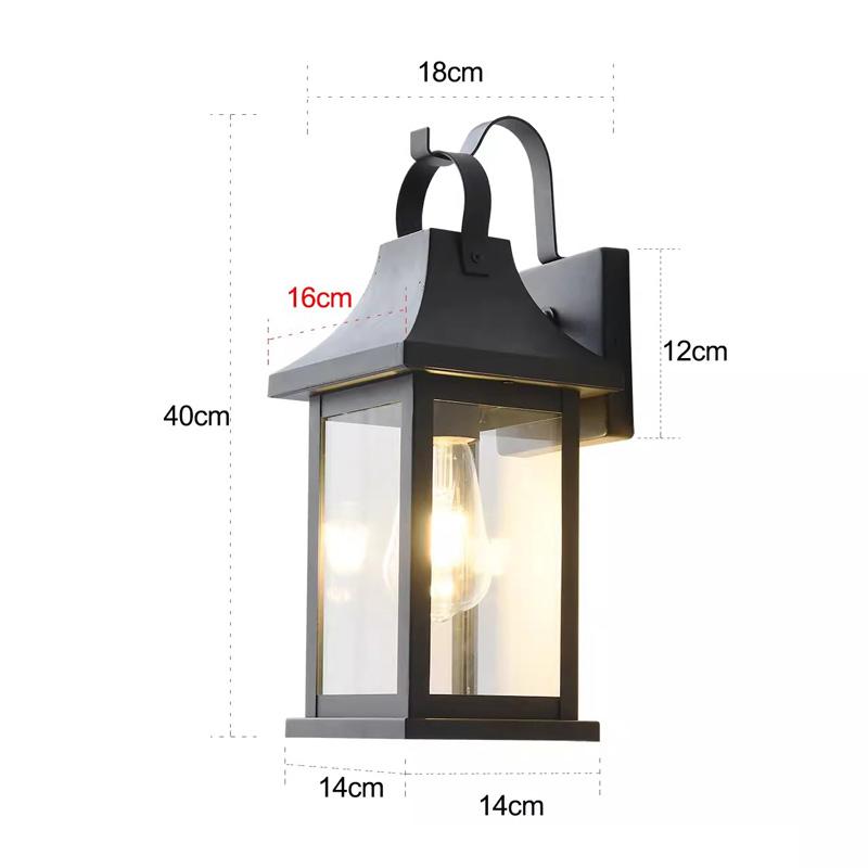

Уличный светодиодный коридор, балкон, наружная стена, дверной проем, водонепроницаемый уличный стеклянный настенный светильник для веранды Without light bulb&GB E27 lamp holder