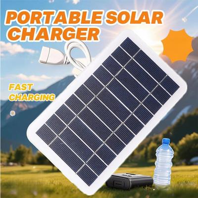 Panou Solar USB 5V 2W pentru Exterior, Drumeții, Impermeabil, Camping, Portabil, Baterie Externă, Încărcător Solar pentru Telefon Mobil