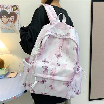 Butterfly Printed Backpack for Women, New Travel Backpack for Middle and High School Students, Schoolbag for Women