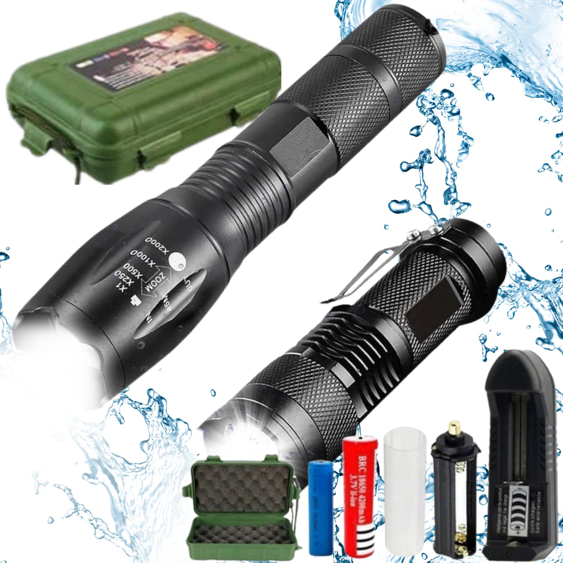 Flashlights 2 PCS tactical reliable waterproof police military camping