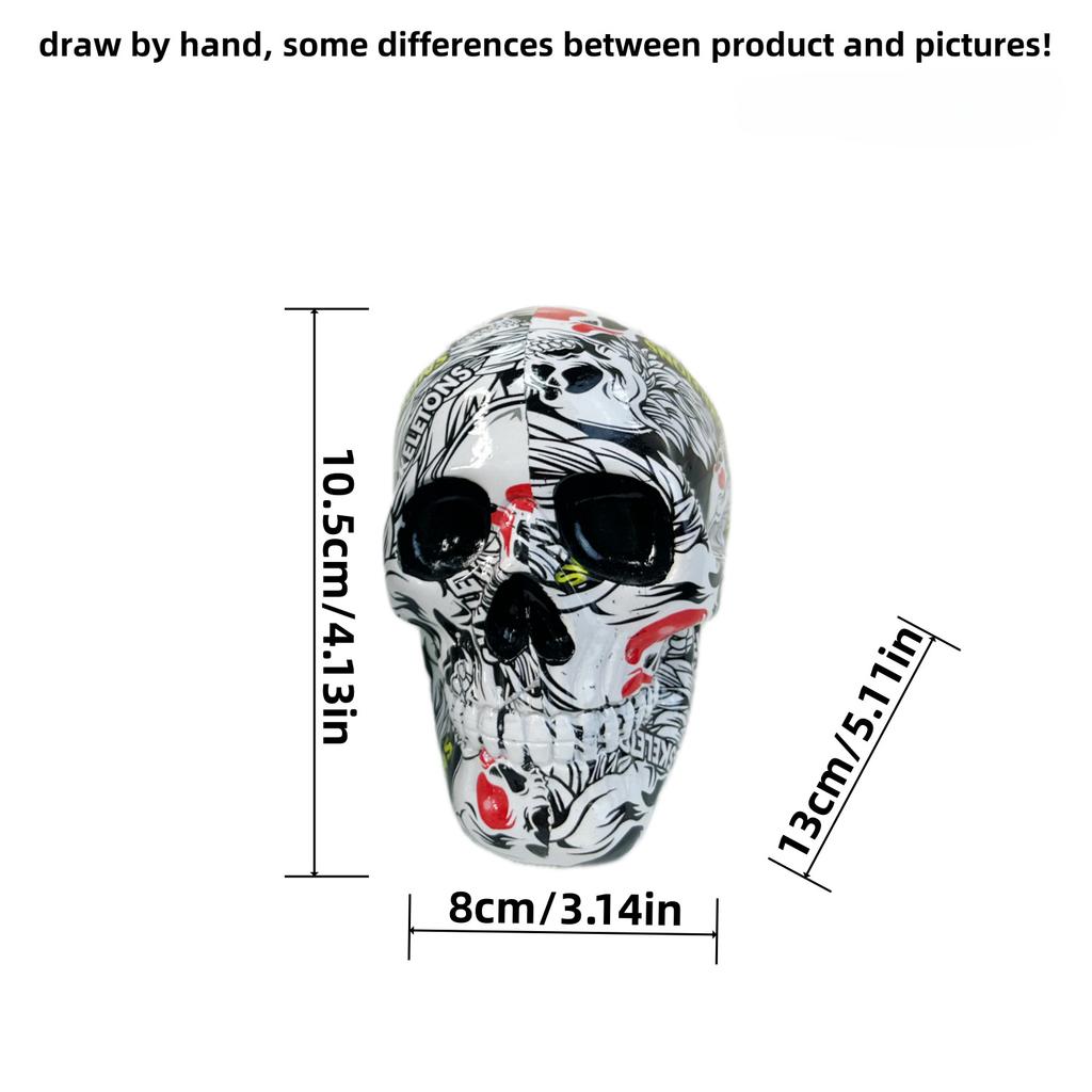 Halloween-Atmosphäre Rendering Schädel Harzornamente Feiertagsgeheimräume Horror Bunte Knochendekorationen Harzhandwerk Geschenke