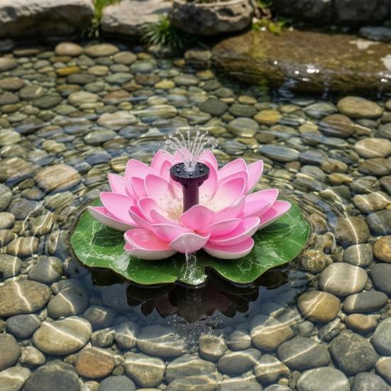 Lotus Zonnefontein Drijvende Lotus Vogelbadfontein Op Zonne-energie Werkende Fontein met Verwisselbare Spuitkoppen voor Tuinvijver Terras Tuin Decoratie