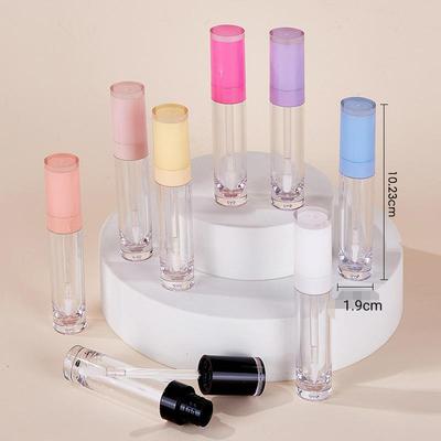 Botella de Muestra de Brillo de Labios de 8ML en Stock, Anillo Central Redondo, Proceso de Pulverización Interior, Tubo Vacío para Brillo de Labios.