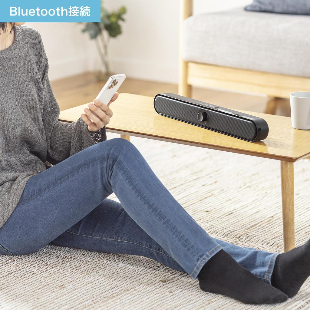 Sanwa Supply Slim Soundbar Speaker Bluetooth-enabled MM-SPSBA4