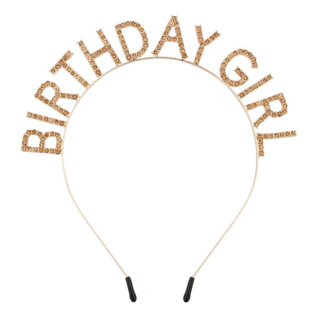 Geburtstagsfeier Geburtstag Mädchen Brief Stirnband Schultergurt Set weiblich Strass Stirnband Geburtstagskind Kopfaccessoires