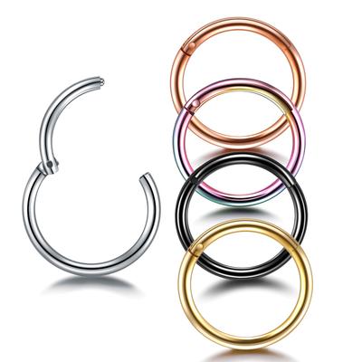 1 pièce 12G-20G Piercing Septum Acier Chirurgical Clicker Anneau Segmenté Articulé Boucles d'Oreilles Hoop Nez Gothique Piercings Lèvre Oreille Cartilage Helix