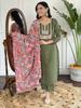 Indian Designer Kurta Pant Dupatta Set Women Bollywood Top Tunic Kurti Salwar Suit Dress