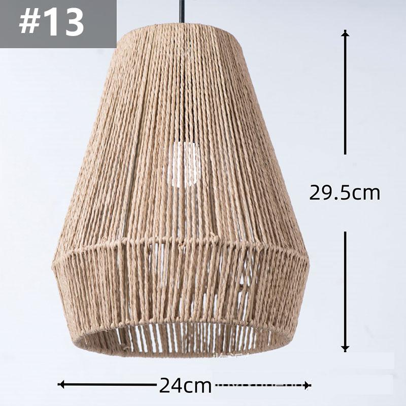 14 Styles Natural Woven Lampshade Vintage Hanging Pendant Lamp Shade Rattan Chandelier Café Restaurant Lighting Home Art Decor