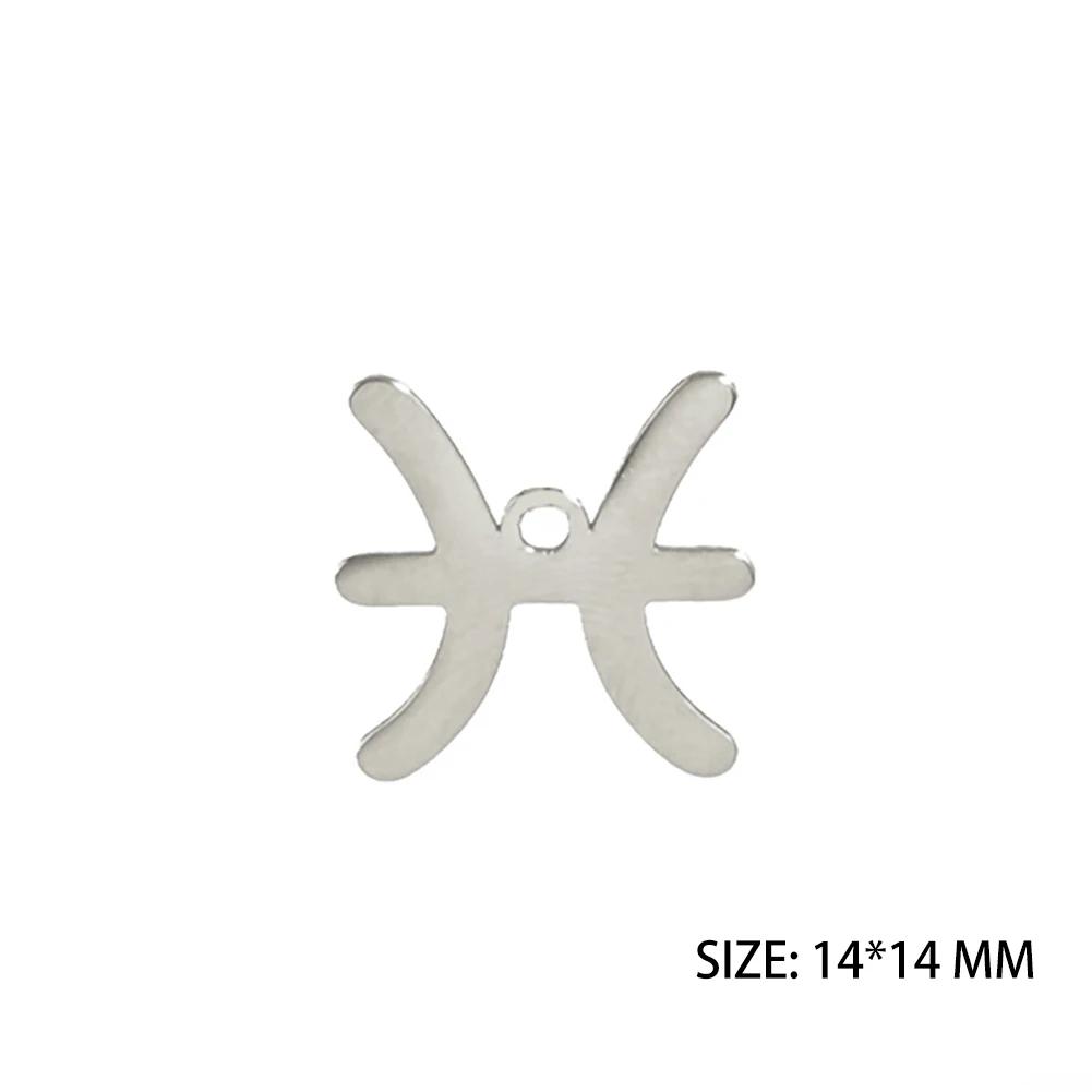 Teamer 12 Stück/Los Tierkreiszeichen Anhänger Edelstahl Horoskop Astrologisches Zeichen Anhänger für Halskette Armband Schmuckherstellung