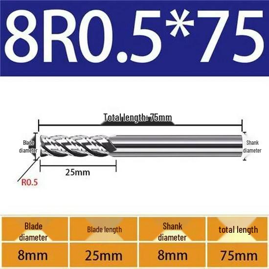 65° Metal Ceramic Flat-Bottom End Mill/Ball Nose End Mill/High-Gloss Mirror Face Mill