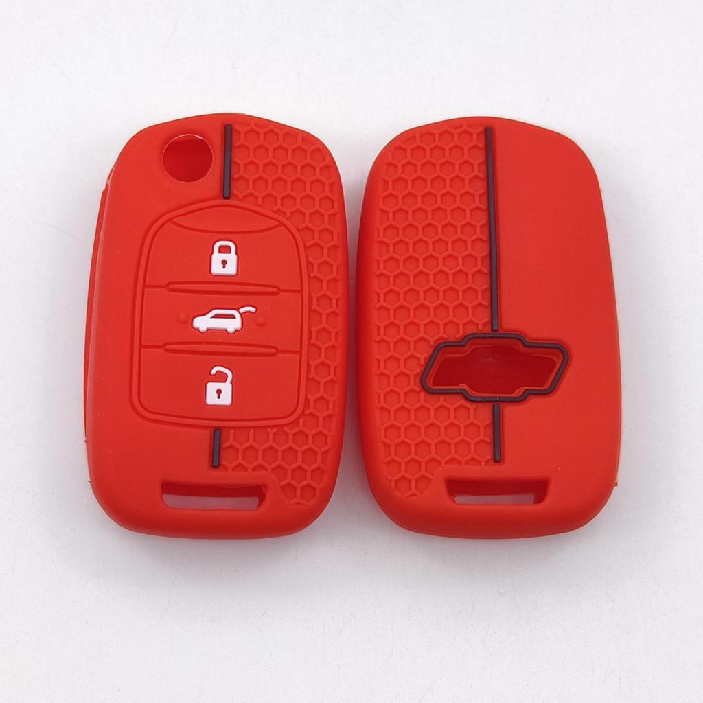 Chevrolet Export Model 3-Button Folding Remote Key Silicone Case with Honeycomb Pattern