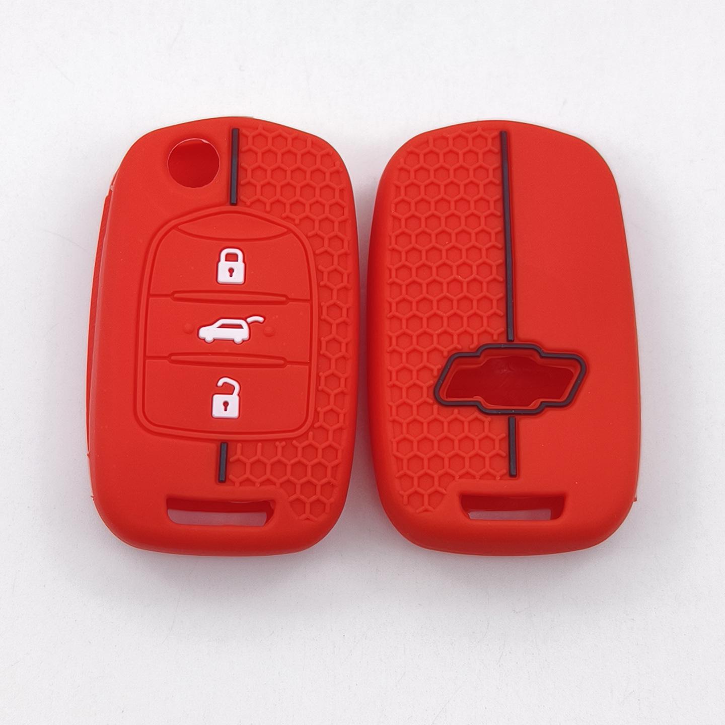 Chevrolet Export Model 3-Button Folding Remote Key Silicone Case with Honeycomb Pattern