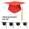 Graduation Cap With Tassel Bachelors Hat With Adjustable Size Elastic Band Graduation Master Degree Graduation Ceremony Hats