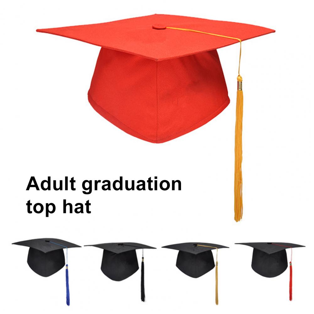 Graduation Cap With Tassel Bachelors Hat With Adjustable Size Elastic Band Graduation Master Degree Graduation Ceremony Hats