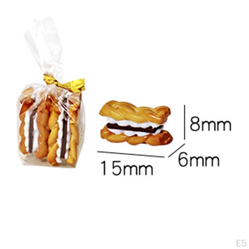 4pcs 1/12 Miniature Resin Biscuit Model Dollhouse Accessory Educational Toys