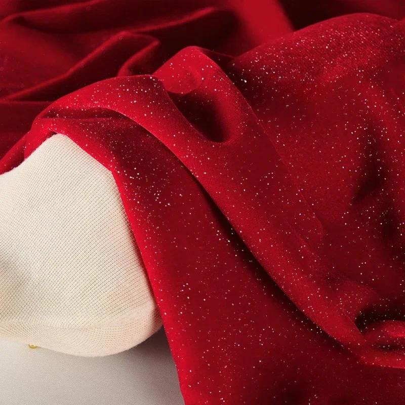 

100x140 см блестящий бархат звездная ткань для пошива платьев мягкая и гладкая сотканная неэластичная по полметра