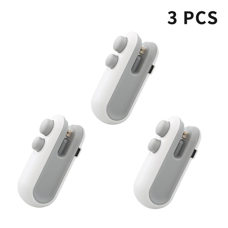Portable Mini Sealer 2 In 1 Heat Sealer For Snacks  Home Use Rechargeable Sealer Vacuum Sealer Snacks Plastic Bag Heat Sealer