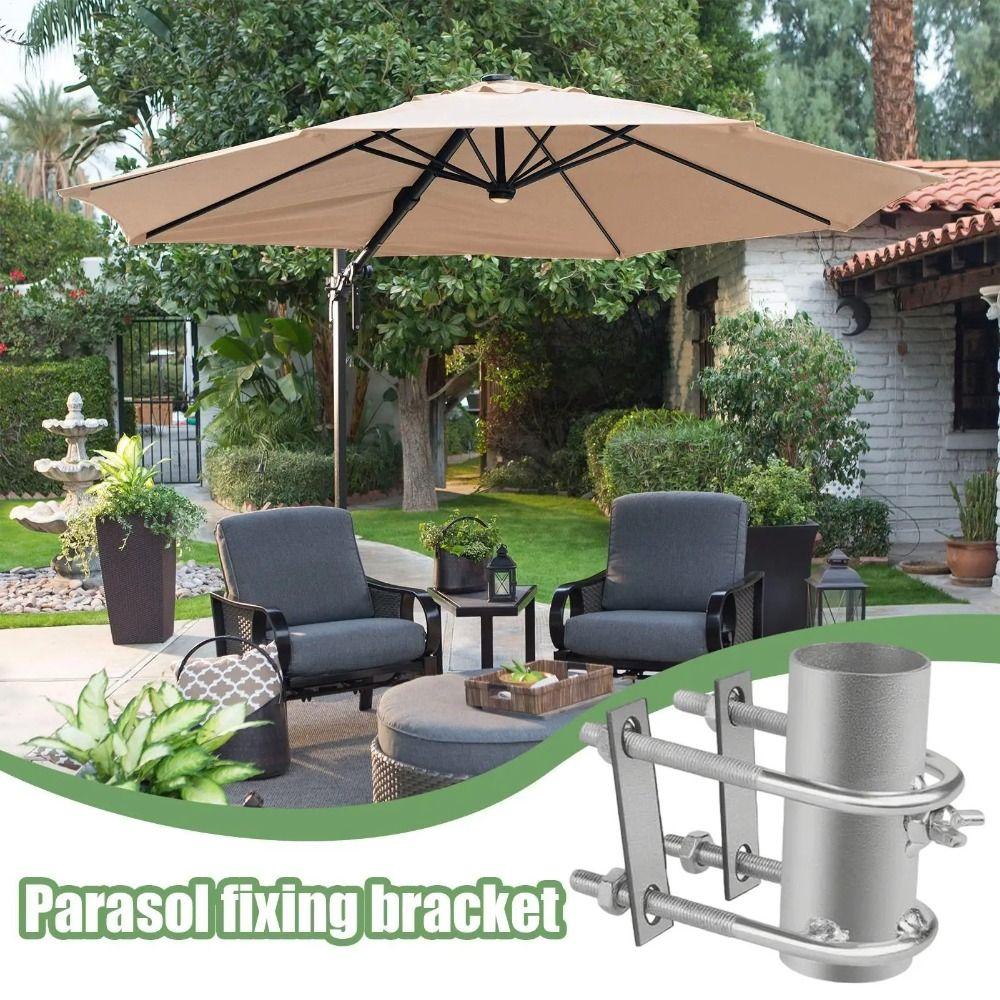 Adjustable Patio Umbrella Holder Anti-rust Deck Umbrella Mount Multipurpose Umbrella Stands Chair
