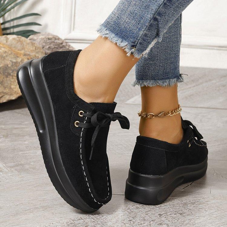 Fashion Women's Chunky Sole Casual High-Top Shoes Plus Size Comfortable Flat Lace-Up Anti-Slip Ankle Boots Ladies Sneakers 2025 New