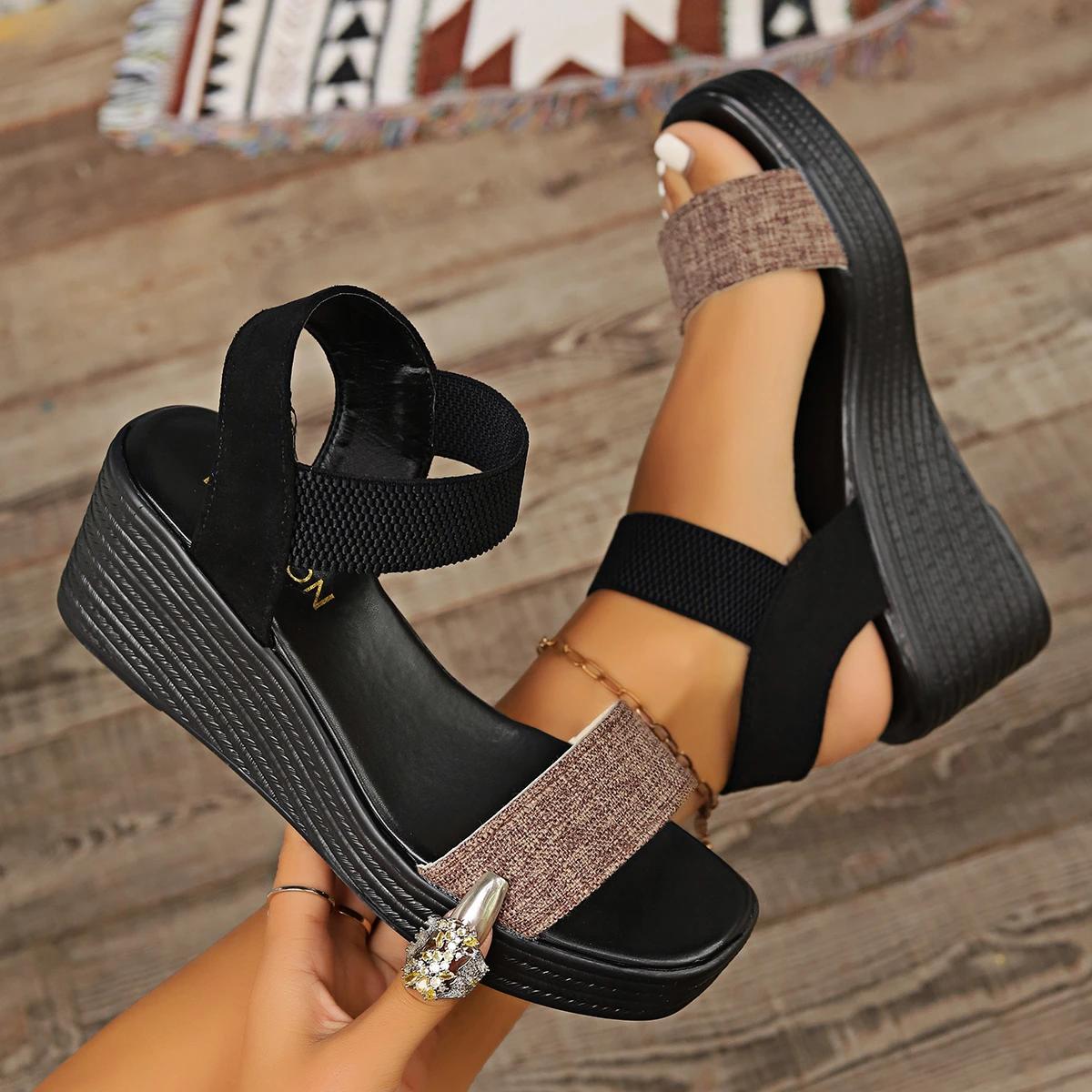 

Модные женские сандалии Летние танкетки Платформа Модные сандалии Женские Рыбий рот Римские Элегантные Повседневные Большого размера Женская обувь Zapatos De Mujer 43 коричневый