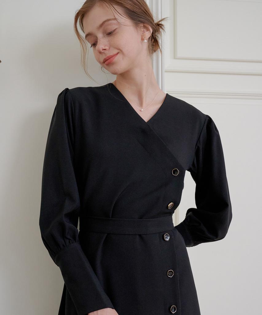 BIBYSEOB Diagonal Long Dress Black [T41]