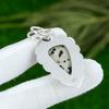 Pear Dalmation Jasper Stone 925 Silver Birthday Engagement Bezel Wedding Pendant