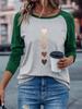 Graphic Trendy Love Heart Print Casual Long Sleeve T-shirt Women Gothic Top Tee Comfortable T Shirt Winter Autumn Clothes