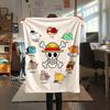 שמיכת פלנל מודפסת One Piece 1 יחידה מתאימה לכל העונות לקישוט הבית חום ונוחות מתנות מתנה לחג