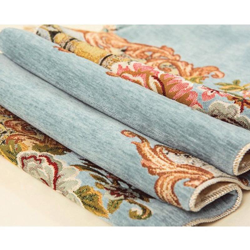 Chenille Fabric Jacquard Sofa Cushion Embroidery Slipcover Anti-slip Sofa Seat Cover Living Room Decor Lace Hem Furniture Covers