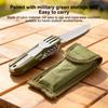 Stainless Steel 7 In 1 Camping Cutlery Set - Foldable Multifunctional Outdoor Tableware With Fork Spoon Knife For Picnic Hiking