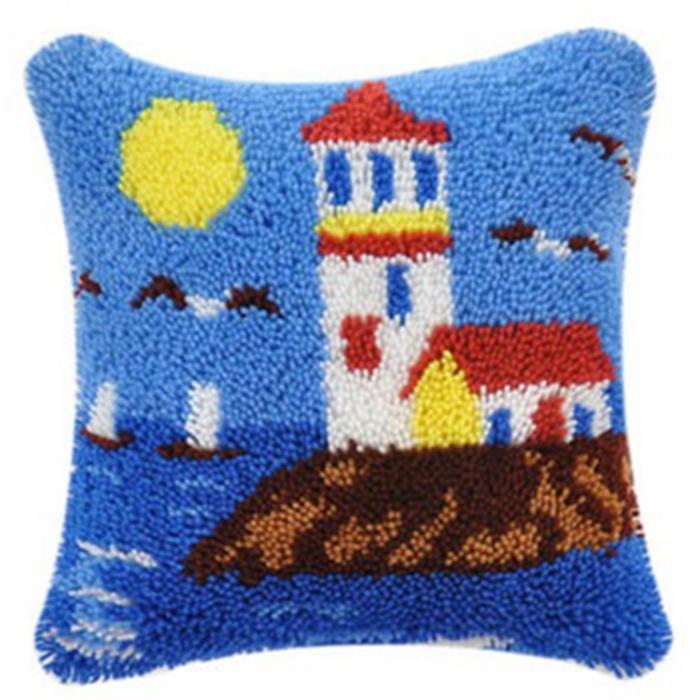 

Декоративный ковер с пейзажем, набор для вязания крючком, DIY подушка-ковер для дома, набор для ковра с защелками, наборы для рукоделия, вязания крючком, вышивки