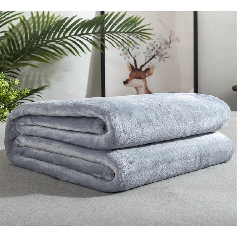 Flannel Blanket Summer Air Conditioning Throw Soft Fleece Office Nap Blanket Single Layer Double Sided Plush All Season Blanket