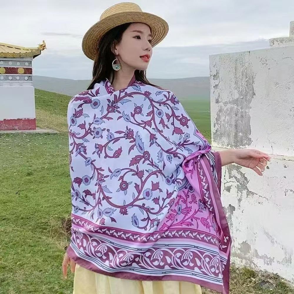 Chaka Salt Lake Great Northwest Tourism Ethnic Style Scarf Silk Scarf Women'S Summer Seaside Beach Shawl Sunscreen Thin