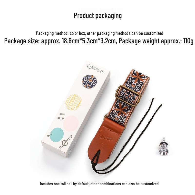 Ethnic Style Jacquard Embroidery Ukulele Shoulder Strap
