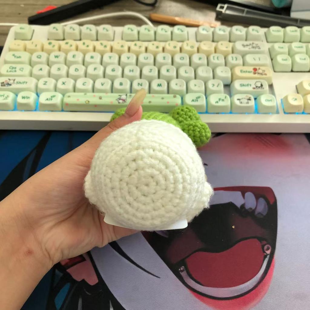 Lustiges handgefertigtes gestricktes Kaktuspflanzen-Ornament Heimzimmerdekor Häkeln Positive Kaktuspuppe mit emotionaler Karte Weihnachtsgeschenk