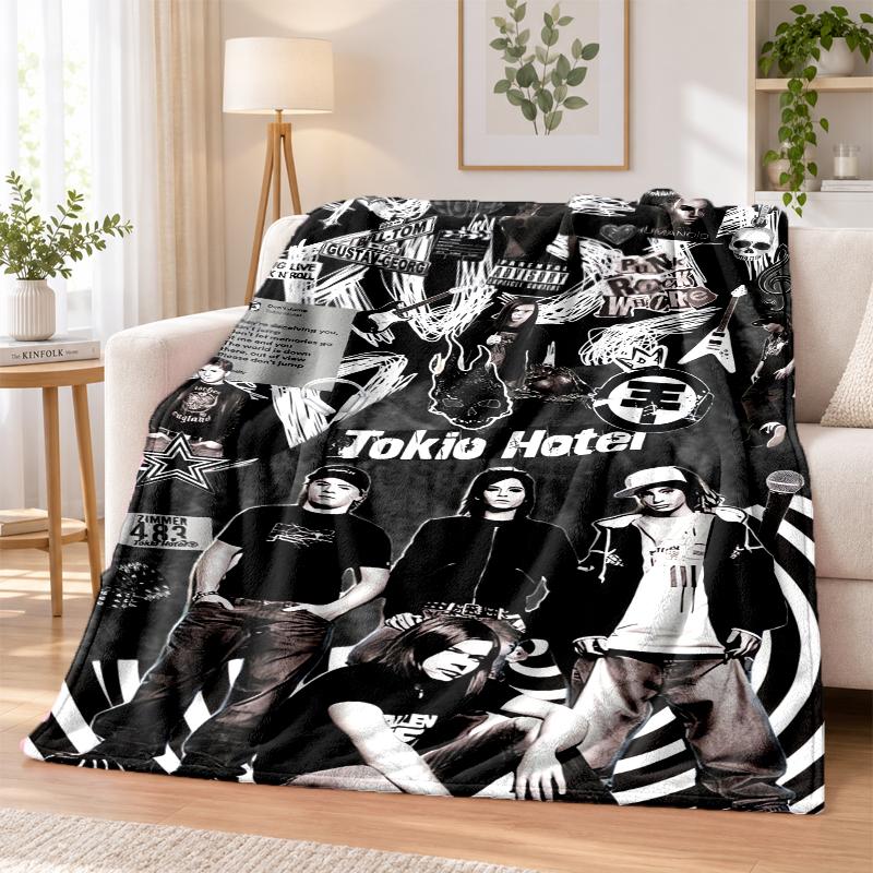 Tokio Hotel Flannel Throw Blanket Soft Warm Cozy For Sofa Bed Indoor Home Bedroom Use