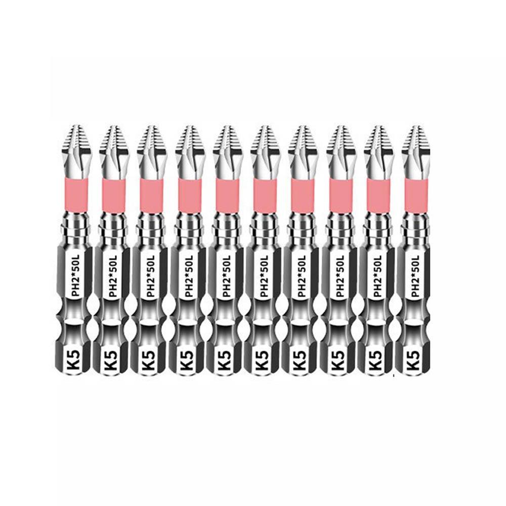 6/10pcs High Torque Batch Head Impact Resistant Ph2 Screwdriver Bit  Screw Driver Hand Tool