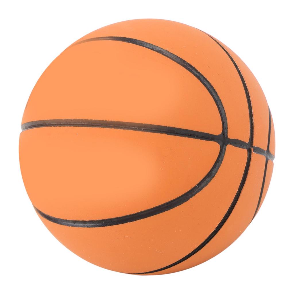 Basketball Toy Stress Relief High Elasticity Portable Rubber Play Ball for Pet Interaction Desktop Ornament Brown