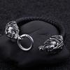Classic Punk Jungle King Metal Lion Buckle Leather Bracelet Charm Men 'S Rock Riding Jewelry Gift