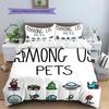 Among Us Custom Name Pattern Bedding,Quilt Set Quilt Cover Pillowcase Home Birthday Gift(1 * Duvet Cover + 2 * Pillowcase, Without Core)