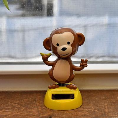 Dashboard Ornament Solar Toy Doll Bobble Head Doll Dancing Monkey Figure Shaking Head Cat