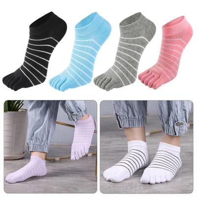 1 Pair Women Socks Five-Toed Split-Toe Design Anti-Odor Sweat-Absorbent Shallow Mouth Socks Sports